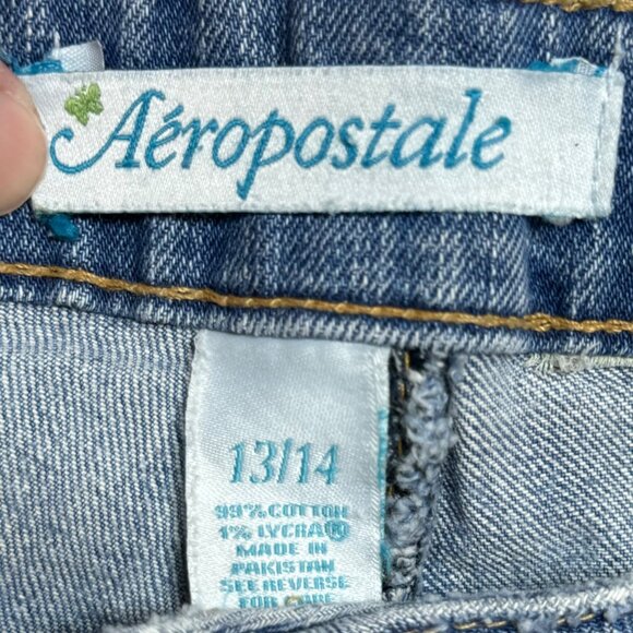 Aeropostale Blue Denim Bermuda Shorts Jeans Size 13/14 Womens Casual Style - Picture 5 of 5